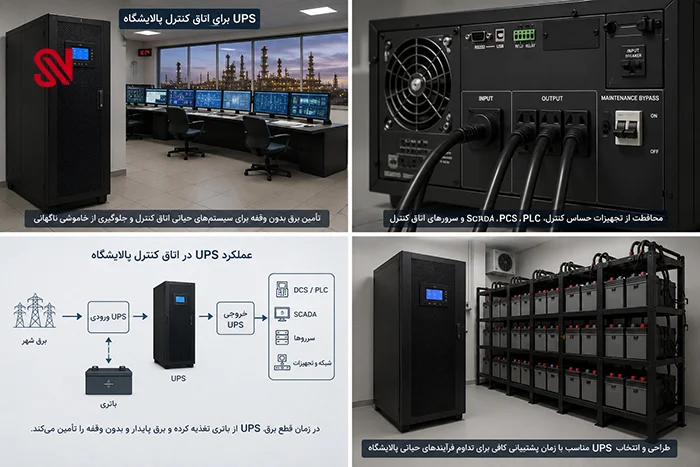 چه تجهیزاتی در اتاق کنترل باید به UPS متصل شوند؟