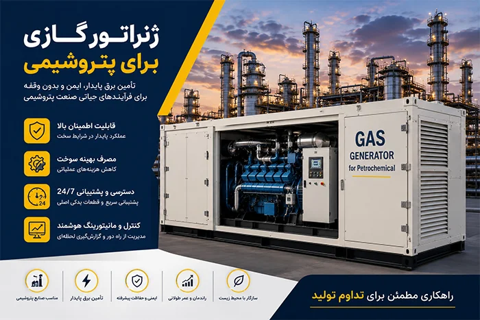 جدول مهمترین الزامات نصب ژنراتور گازی در پتروشیمی