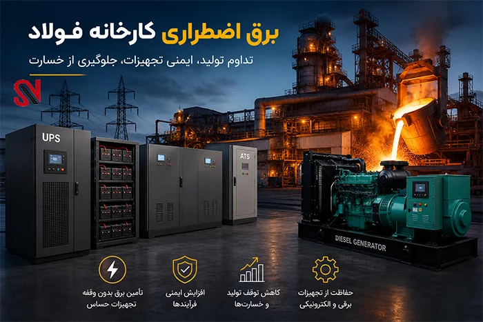 معماری استاندارد سیستم برق اضطراری کارخانه فولاد چگونه است؟